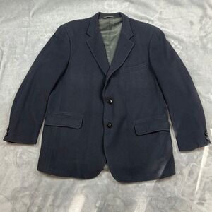 Jos A Bank‎ 100% Cashmere Navy Blazer 44R Mens 3 Button Sport Coat Luxury Preppy